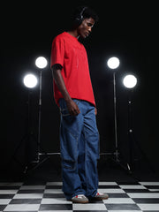 Go Devil Printed Solid Red T shirt For Men