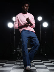 Go Devil Printed Pink Sweatshirt For Men