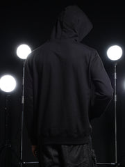 Go Devil Mens Black Rhine Stone Skull Headphone Graphic Hoodie