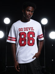 Go Devil 66 Printed (In Red) White T shirt For Men