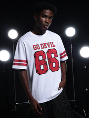 Go Devil 66 Printed (In Red) White T shirt For Men