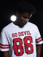 Go Devil 66 Printed (In Red) White T shirt For Men