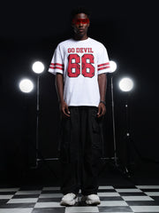 Go Devil 66 Printed (In Red) White T shirt For Men