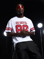 Go Devil 66 Printed (In Red) White T shirt For Men