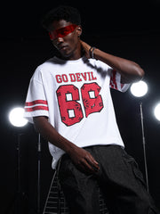 Go Devil 66 Printed (In Red) White T shirt For Men