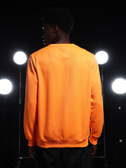 Go Devil Printed Solid Orange Sweatshirt For Men