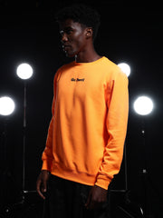 Go Devil Printed Solid Orange Sweatshirt For Men