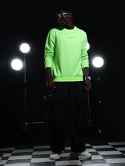 Go Devil Printed Solid Green Sweatshirt For Men