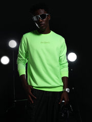 Go Devil Printed Solid Green Sweatshirt For Men