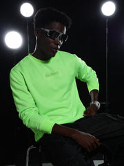 Go Devil Printed Solid Green Sweatshirt For Men