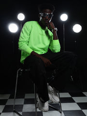 Go Devil Printed Solid Green Sweatshirt For Men