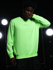 Go Devil Printed Solid Green Sweatshirt For Men