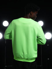 Go Devil Printed Solid Green Sweatshirt For Men