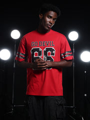 Go Devil 66 Printed Solid Red T shirt For Men