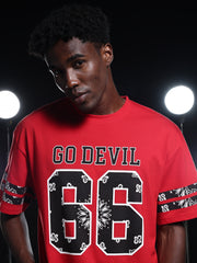 Go Devil 66 Printed Solid Red T shirt For Men