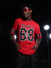Go Devil 66 Printed Solid Red T shirt For Men