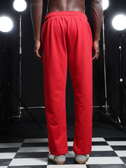 Go Devil Mens Red Casual Graphic Printed Joggers