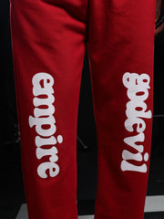 Go Devil Mens Red Casual Graphic Printed Joggers