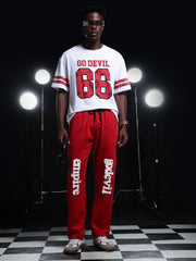 Go Devil Mens Red Casual Graphic Printed Joggers