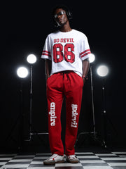 Go Devil Mens Red Casual Graphic Printed Joggers