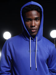 Go Devil Mens Solid Blue Hooded Co-Ord Set