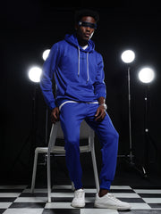 Go Devil Mens Solid Blue Hooded Co-Ord Set