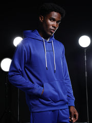 Go Devil Mens Solid Blue Hooded Co-Ord Set