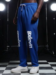 Go Devil Mens Blue Casual Graphic Printed Joggers