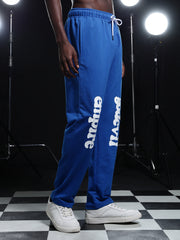 Go Devil Mens Blue Casual Graphic Printed Joggers