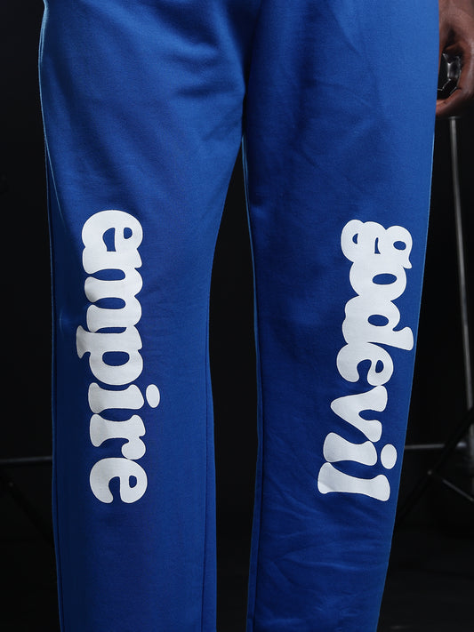 Go Devil Mens Blue Casual Graphic Printed Joggers
