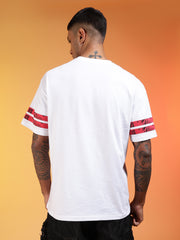 Go Devil 66 (In Red) Printed White Oversized T-Shirt for Men