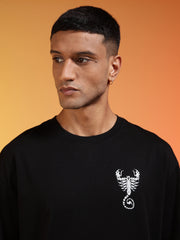 Go Devil Black Scorpion Graphic Oversized T-Shirt For Men