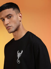Go Devil Black Scorpion Graphic Oversized T-Shirt For Men
