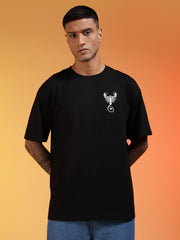 Go Devil Black Scorpion Graphic Oversized T-Shirt For Men