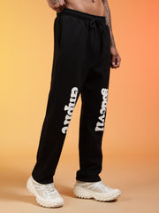 Go Devil Men’s Black Soft Stretchable Casual Graphic Printed Joggers