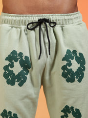 Go Devil Men’s Sage Green Floral Camo Hooded Co-ord Set