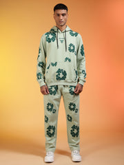 Go Devil Men’s Sage Green Floral Camo Hooded Co-ord Set