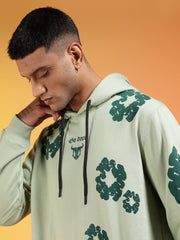 Go Devil Men’s Sage Green Floral Camo Hooded Co-ord Set