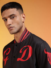 Go Devil Men’s Black & Red Graphic Varsity Jacket