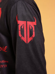 Go Devil Men’s Black & Red Graphic Varsity Jacket