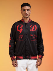 Go Devil Men’s Black & Red Graphic Varsity Jacket