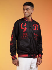 Go Devil Men’s Black & Red Graphic Varsity Jacket