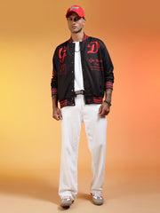 Go Devil Men’s Black & Red Graphic Varsity Jacket