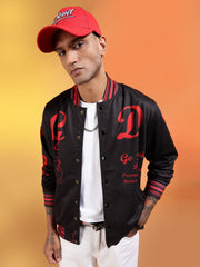 Go Devil Men’s Black & Red Graphic Varsity Jacket