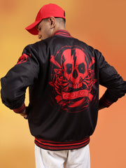 Go Devil Men’s Black & Red Graphic Varsity Jacket