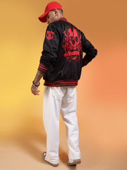 Go Devil Men’s Black & Red Graphic Varsity Jacket