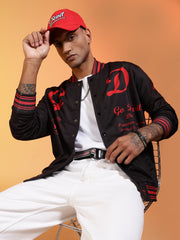 Go Devil Men’s Black & Red Graphic Varsity Jacket