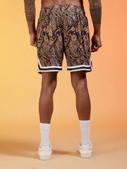 Go Devil 66 Printed Paisley Black & Brown Co-ord Set for Men