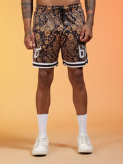 Go Devil 66 Printed Paisley Black & Brown Co-ord Set for Men