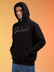 Go Devil Black Rhinestone Logo Pullover Hoodie For Men's